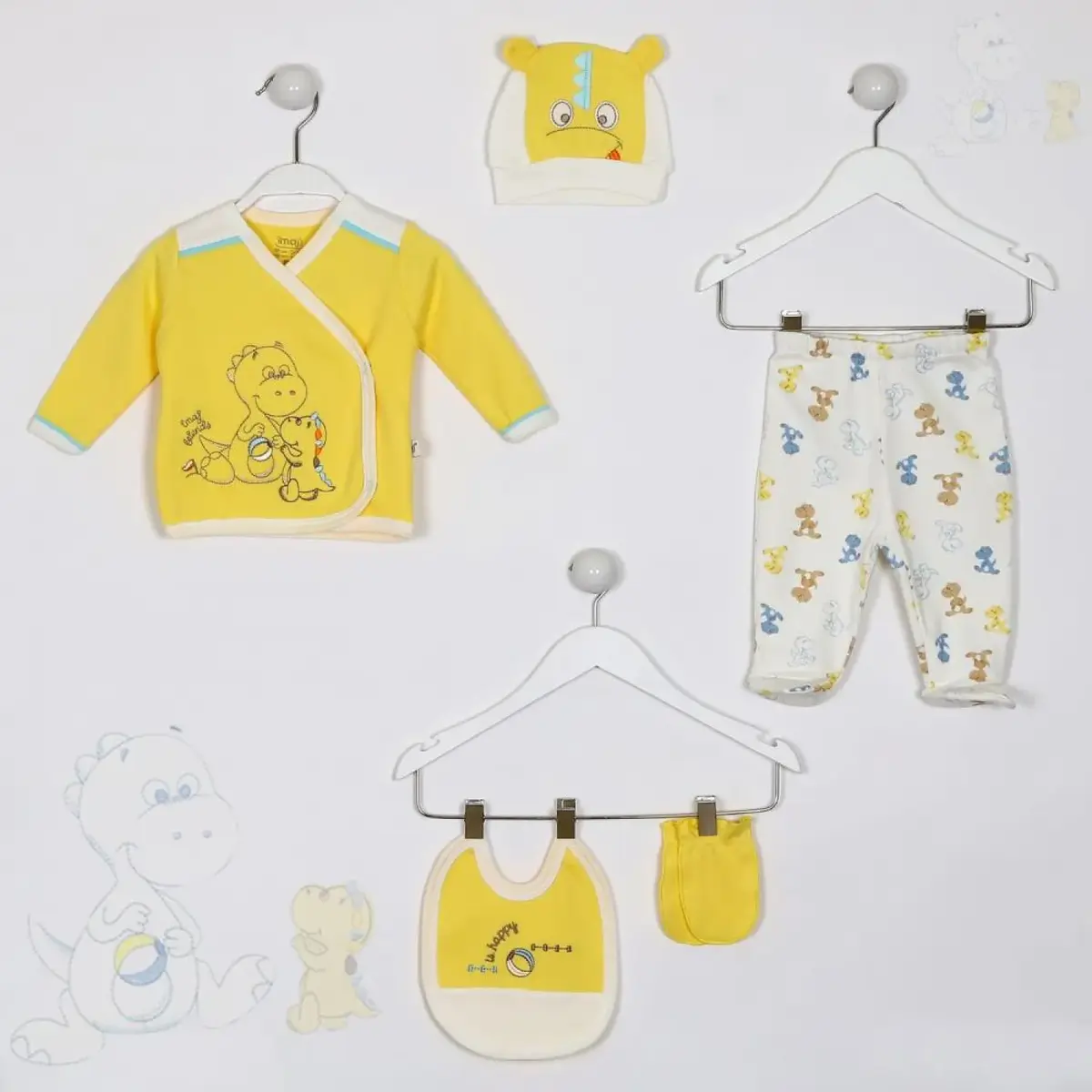 İmaj Bebe Hastane Çıkışı 5li Yavru Dino Sarı İmaj Bebe Hastane Çıkışı 5li Yavru Dino Sarı