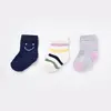 Bibaby Organik Çorap Soket 3lü Smile Lacivert
