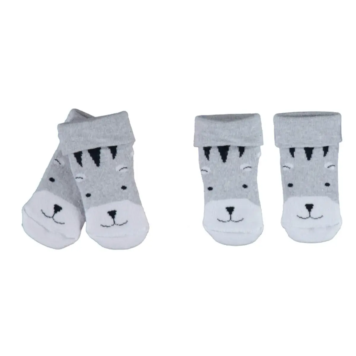 Bibaby Organik Çorap Soket Havlu Tiger Gri Melanj Bibaby Organik Çorap Soket Havlu Tiger Gri Melanj
