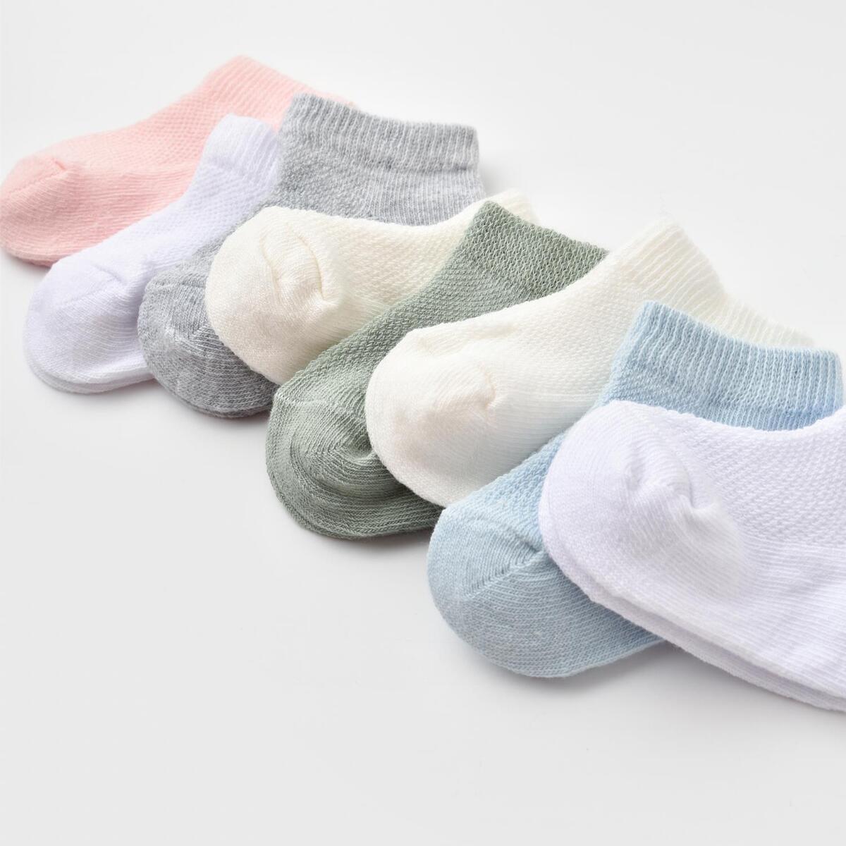 Bibaby Organik Çorap Soket 2li Summer Mavi - Beyaz