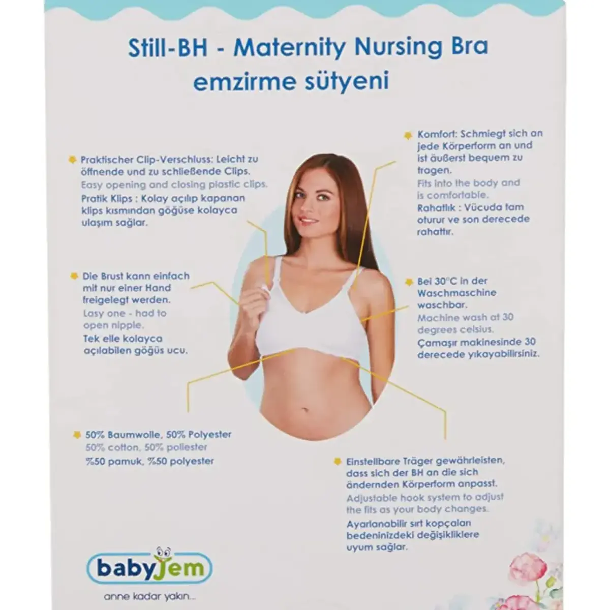 Babyjem Emzirme Sütyeni 90 Beden Beyaz