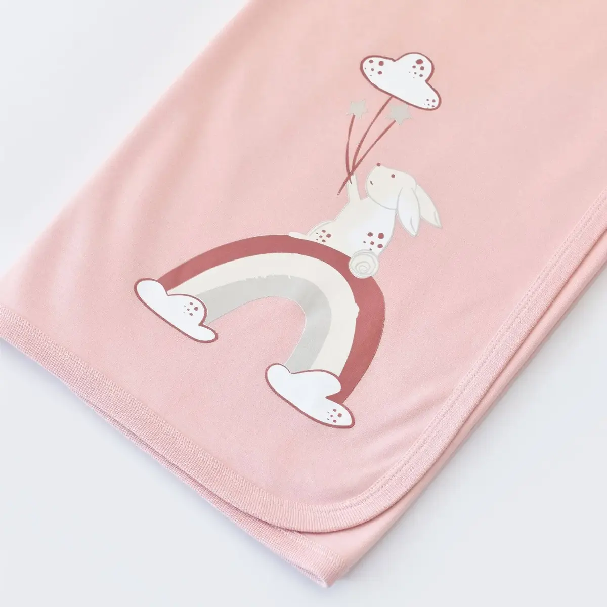 Bibaby Organik Battaniye Live Color Rabbit Somon