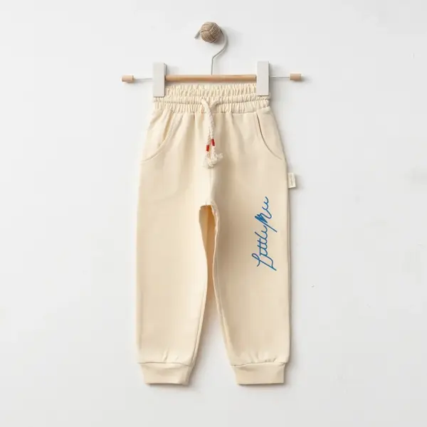 Bebolly Eşofman Altı Littlimu Baskılı Bej