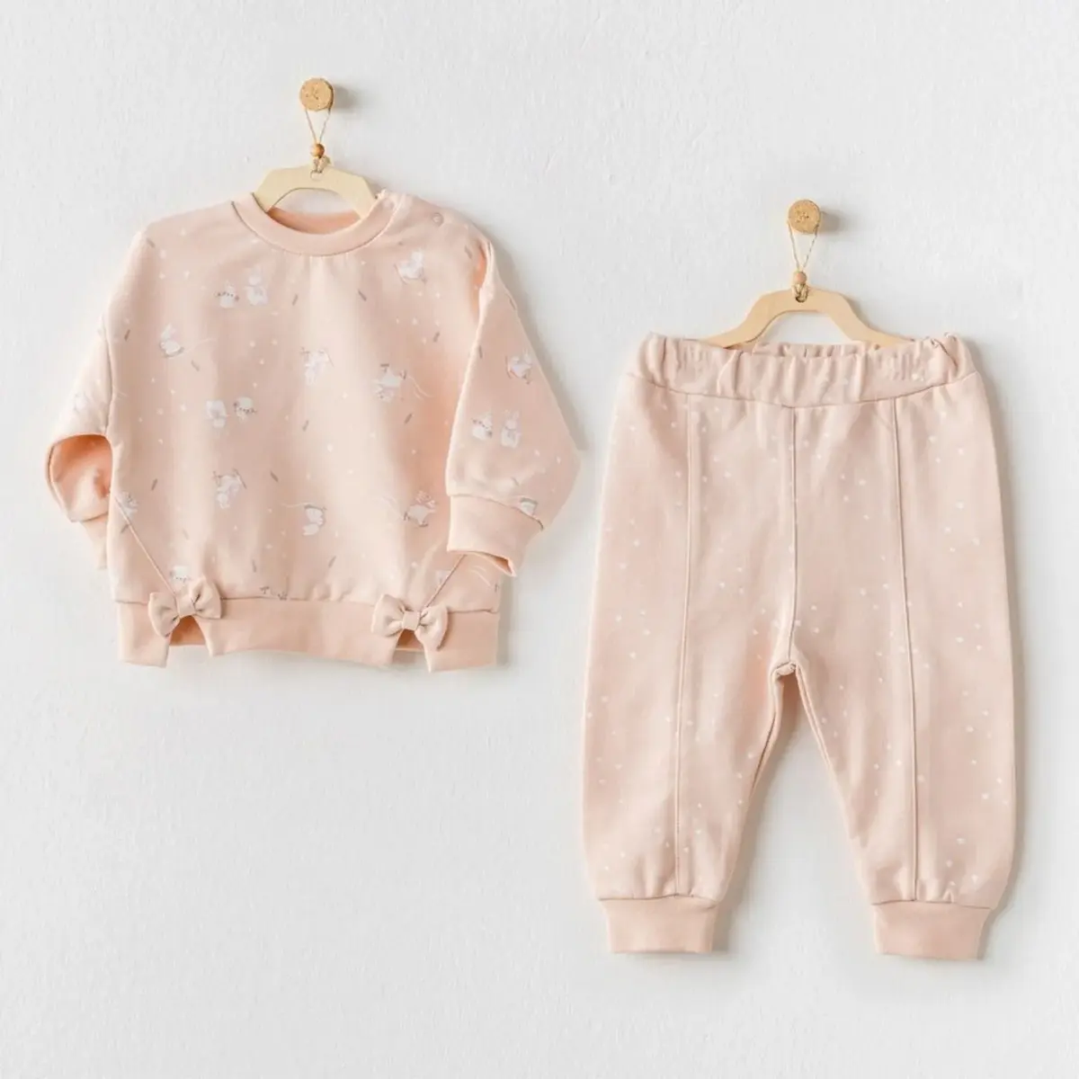 Andy Wawa 2li Takım Cute Bunnies Be Sking Pembe