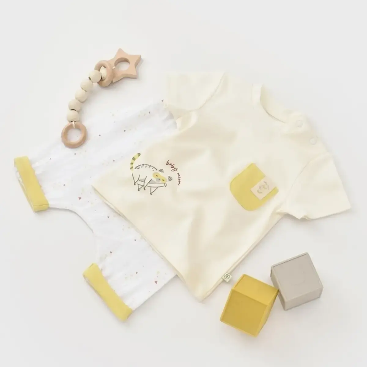 Bibaby Organik 2li Takım Şortlu Baby Racoon Lemon Grass Vanilla Ice