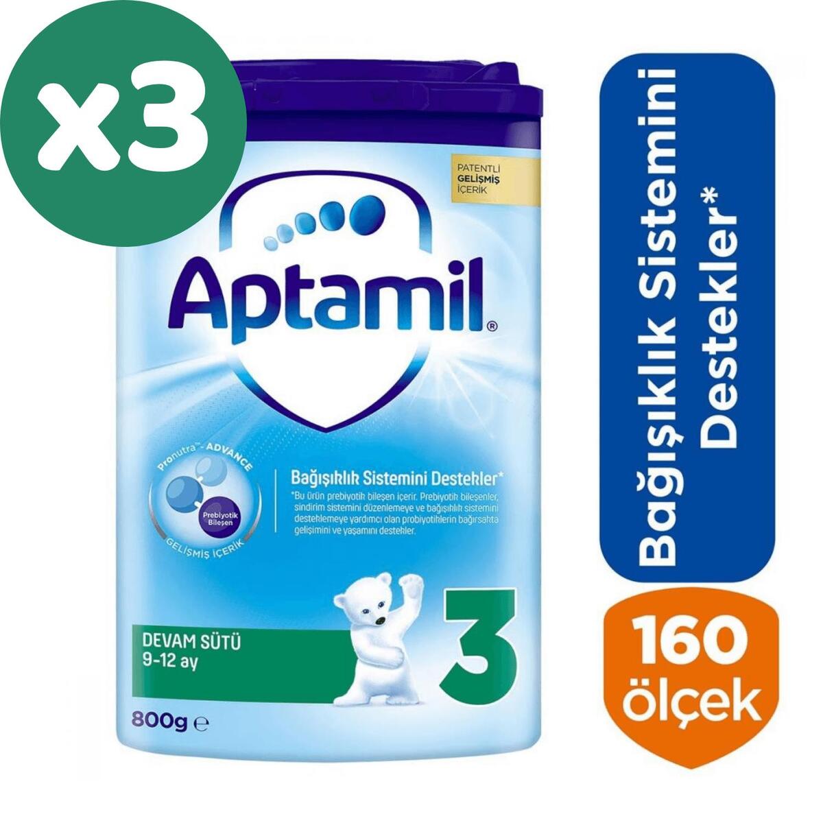 Aptamil 3 Devam Sütü 800 Gr x3