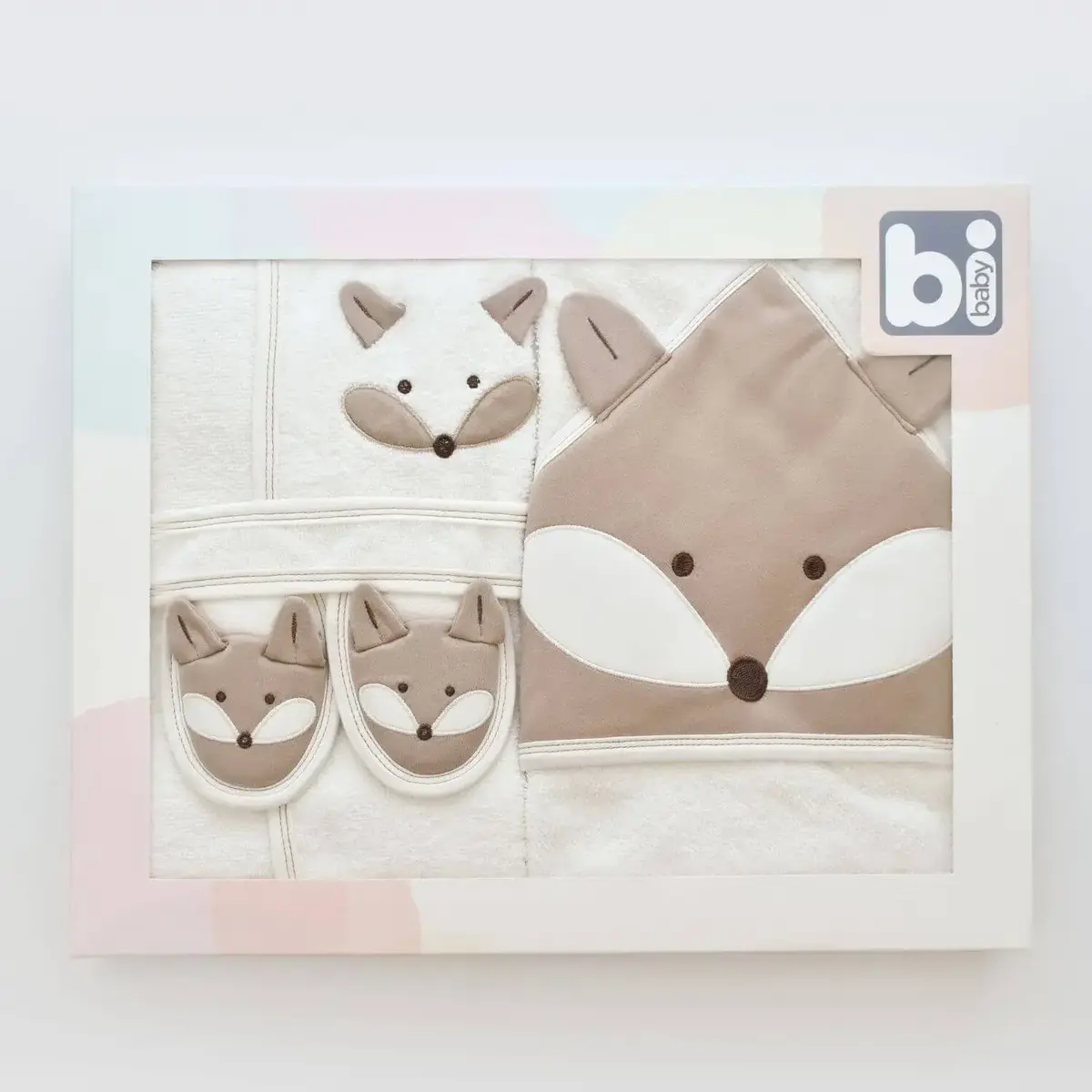 Bibaby Bornoz Takımı Sweet Fox Ekru - Kahverengi