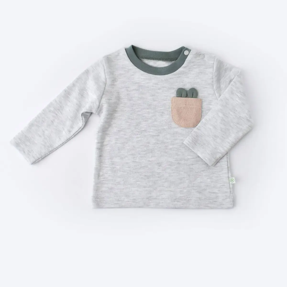 Bibaby Organik Sweatshirt Hug Me Bear Kar Melanj