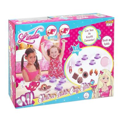 Furkan Toys Linda Kruvasanlı Işıklı Çay Seti