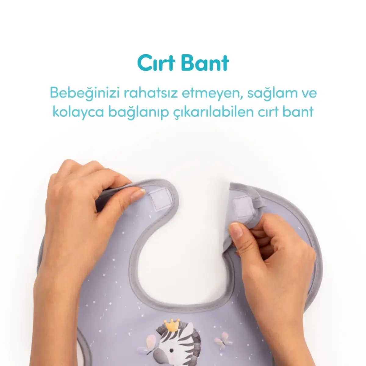 Sevi Bebe Cırtlı Muşamba Önlük Zebra