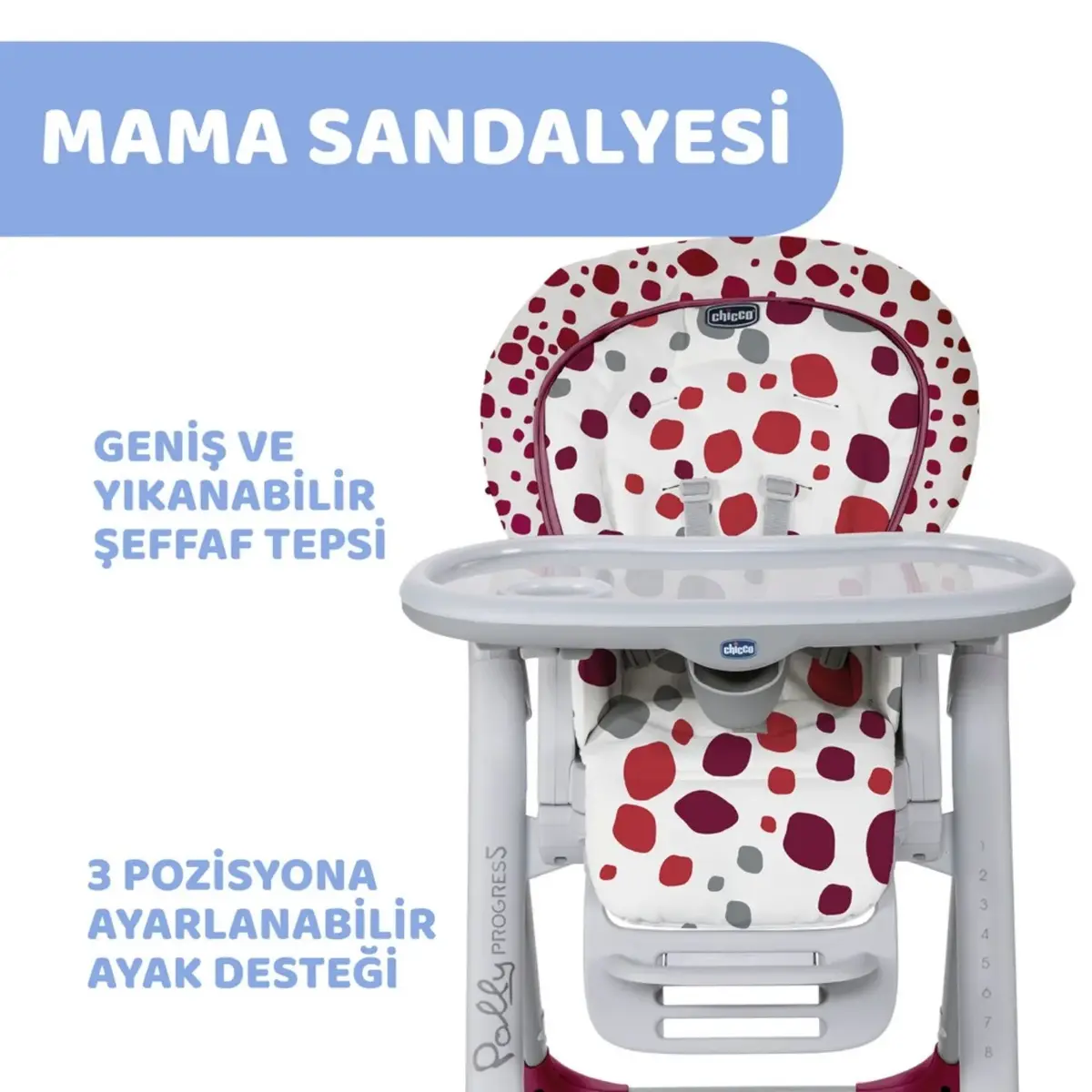 Chicco Polly Progres5 Mama Sandalyesi Cherry
