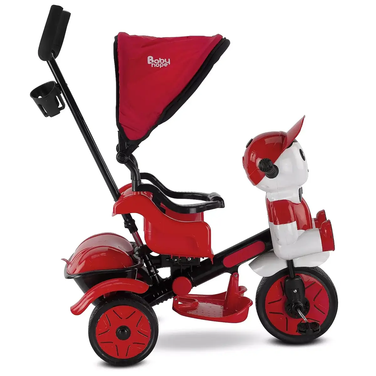 Babyhope Yupi Triycle Lüx Üç Tekerlikli Bisiklet Kırmızı-Siyah