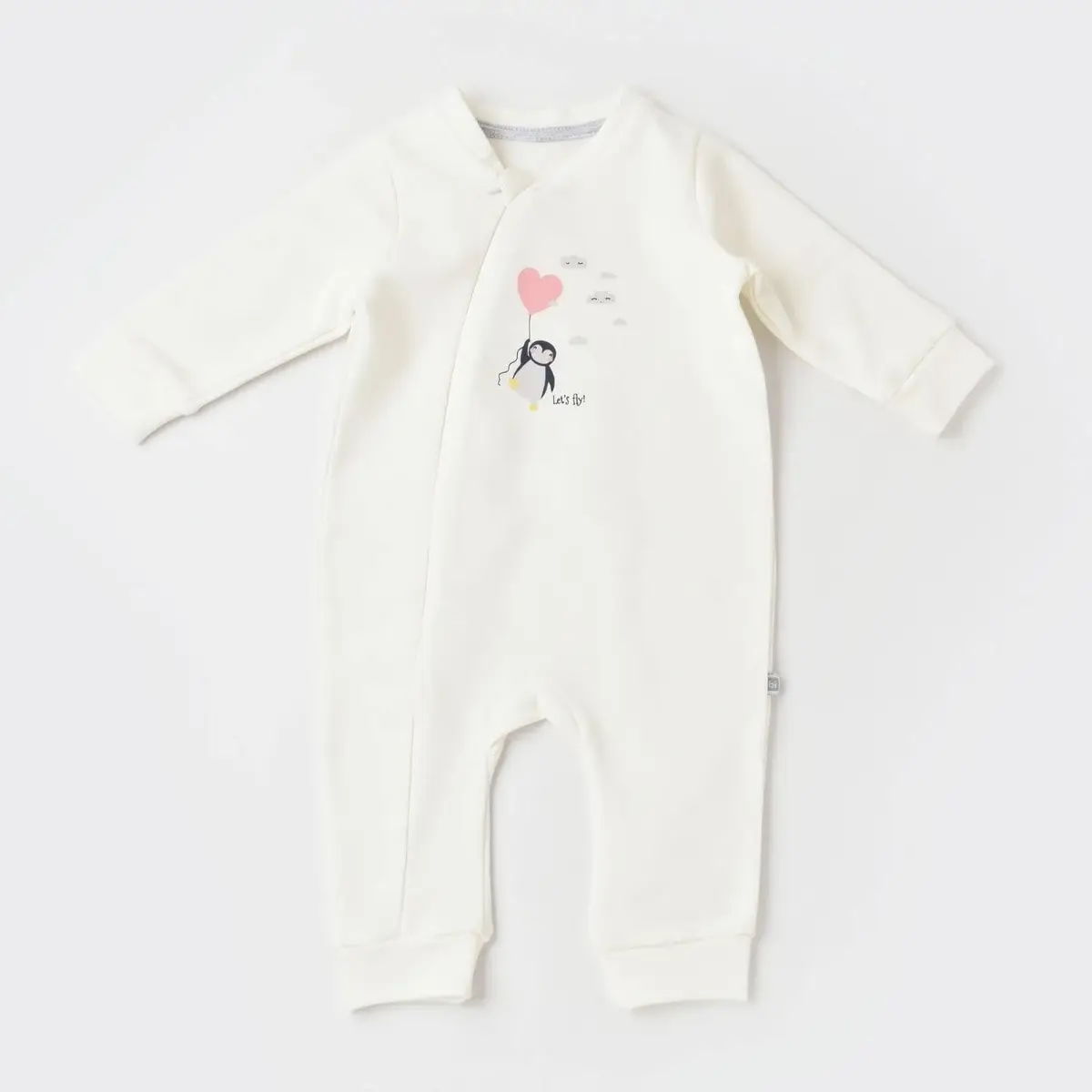 Bibaby Tulum Fermuarlı Lets Fly Clouds Ekru