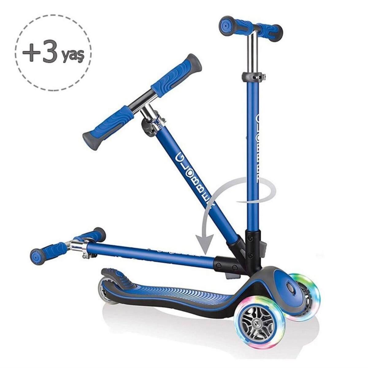 Globber Elite Deluxe Işıklı Scooter Lacivert