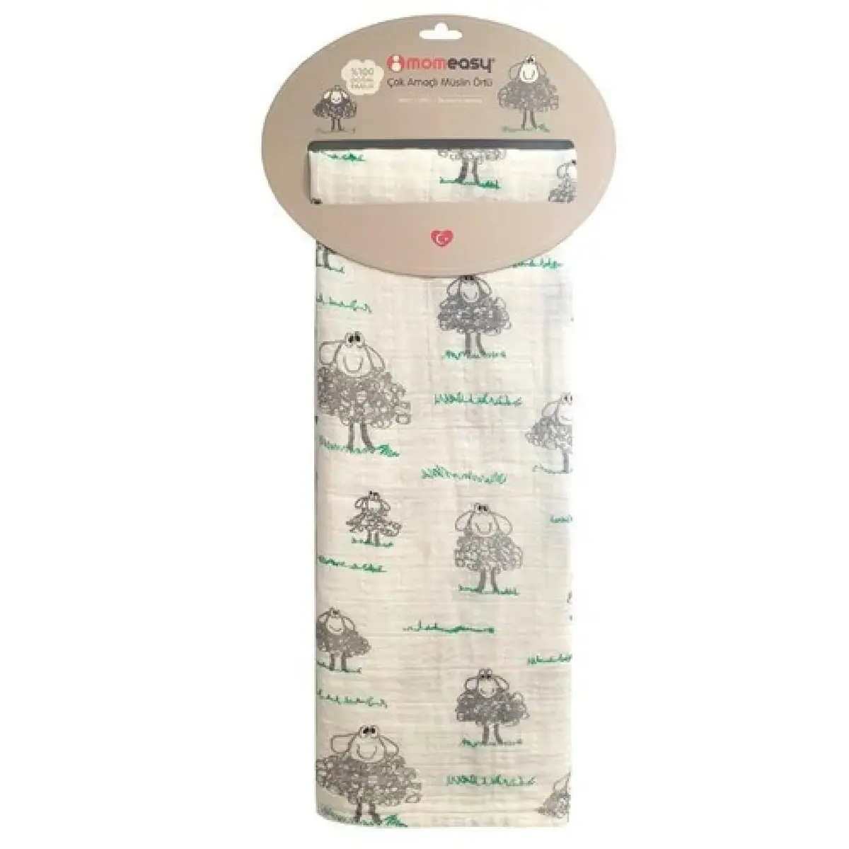 Momeasy Müslin Örtü Tekli 100x120cm Kuzu