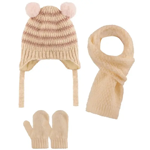 Kitti Eldiven Atkı Bere Takım 0-18 Ay Açık Bej Asortili