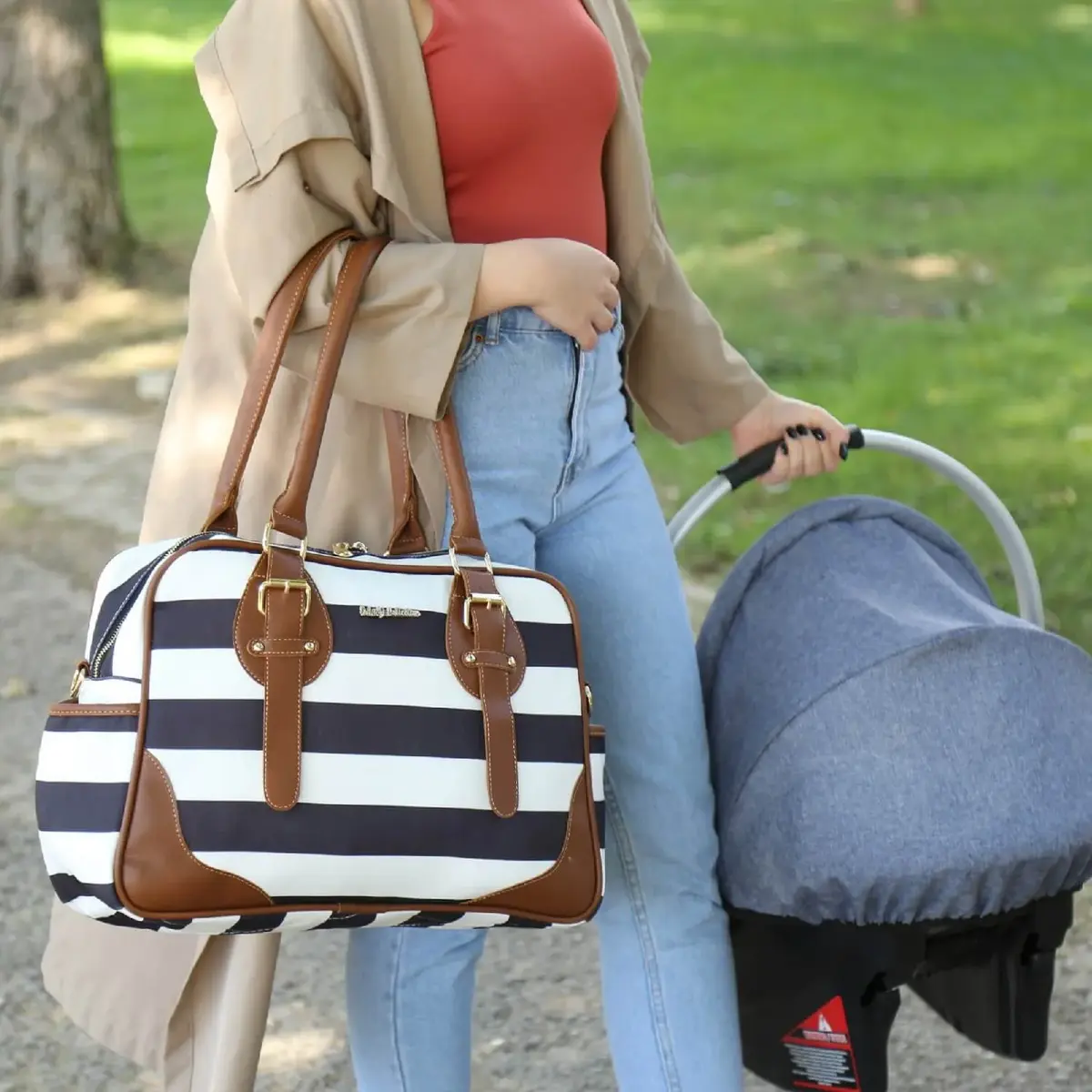 M&Y Collection Zebra Anne Bebek Bakım Çantası Siyah