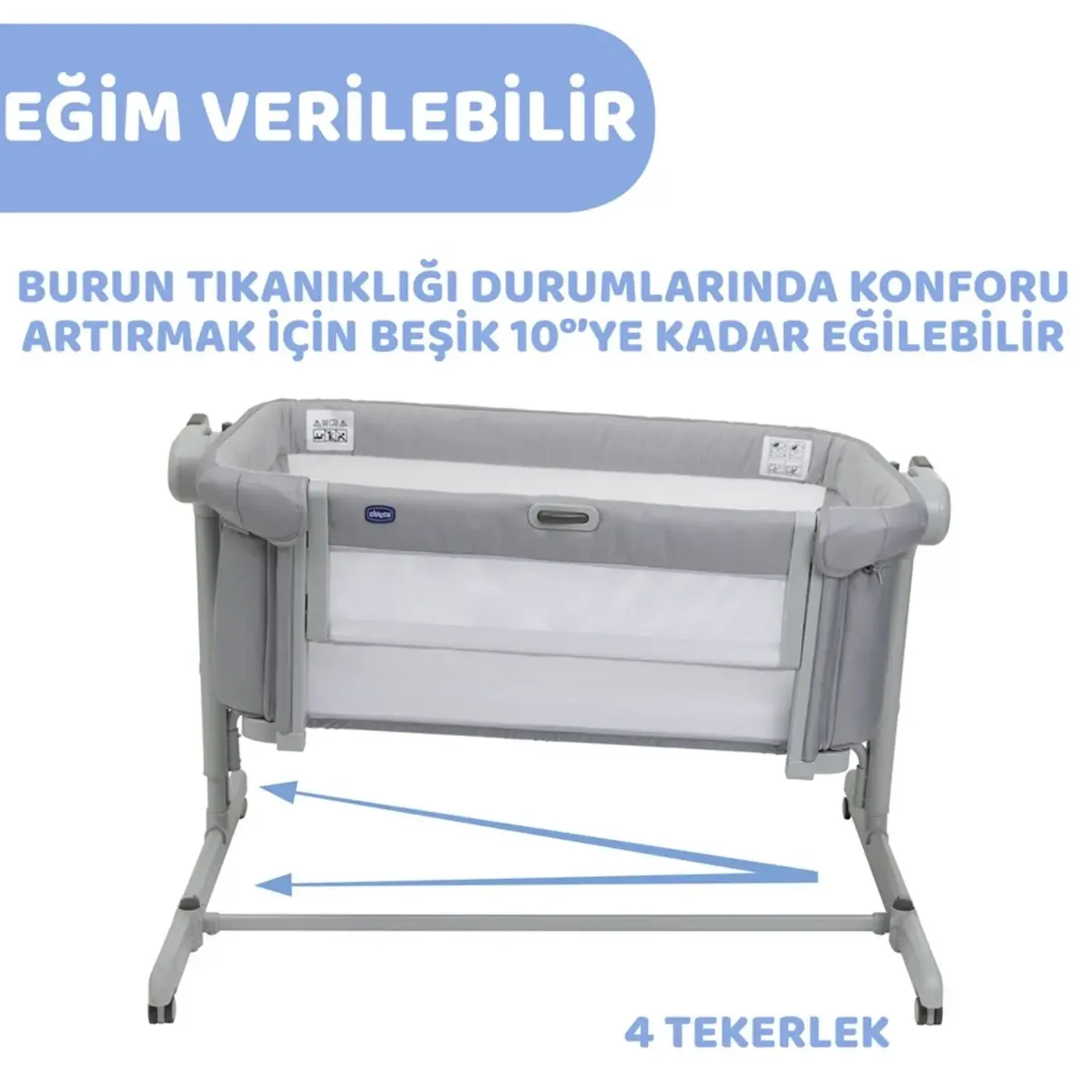 Chicco Next2Me Magic Evo Anne Yanı Beşik Grey Mist