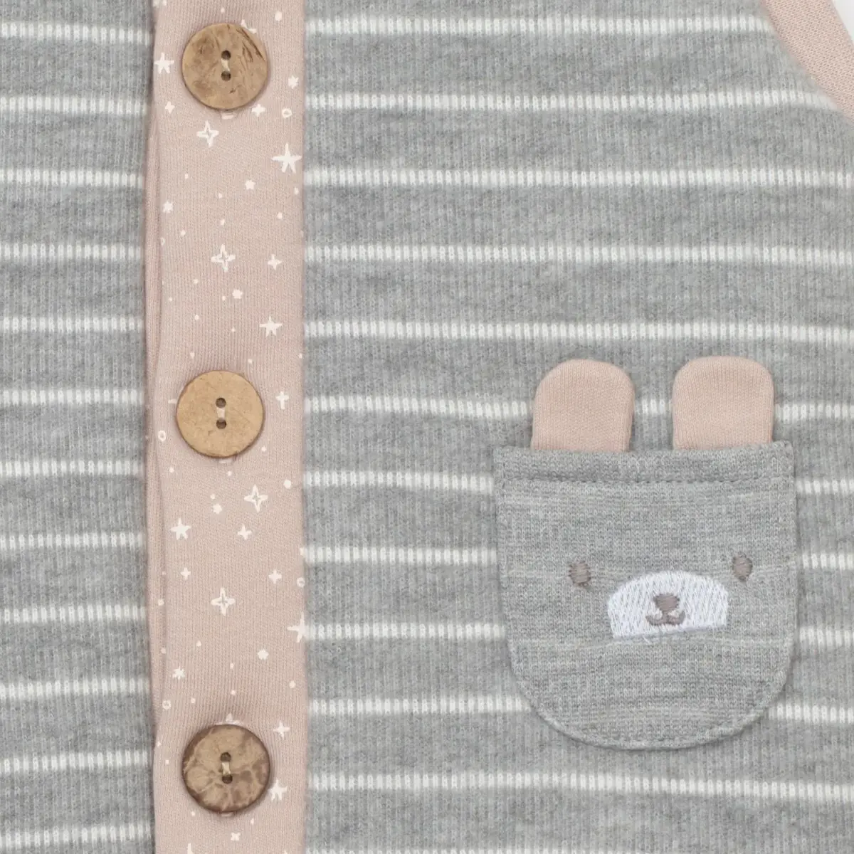 Bibaby Yelek Adventure Bear Latte - Gri Melanj