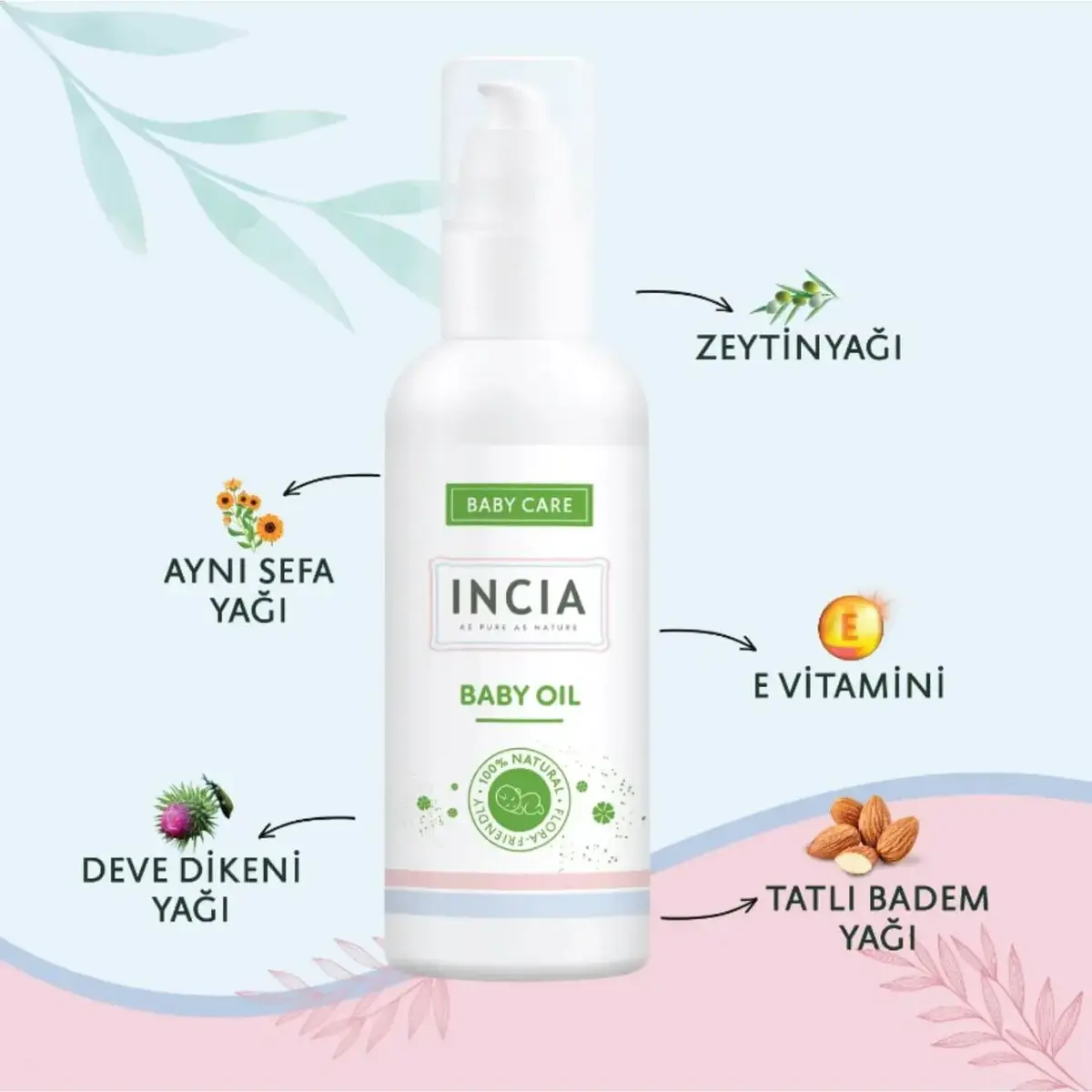 Incia Doğal Bebek Yağı 110 ml