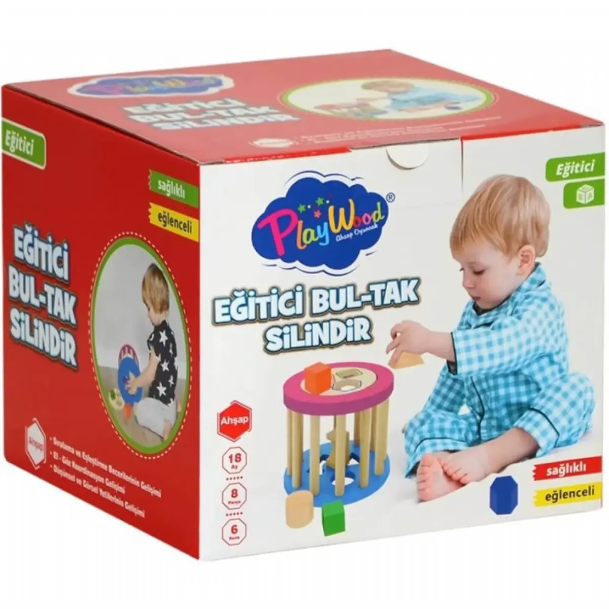 Ahşap Eğitici Silindir Bul Tak