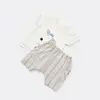 Bibaby 2li Takım Şortlu Stripe Sytle Bej - Mavi