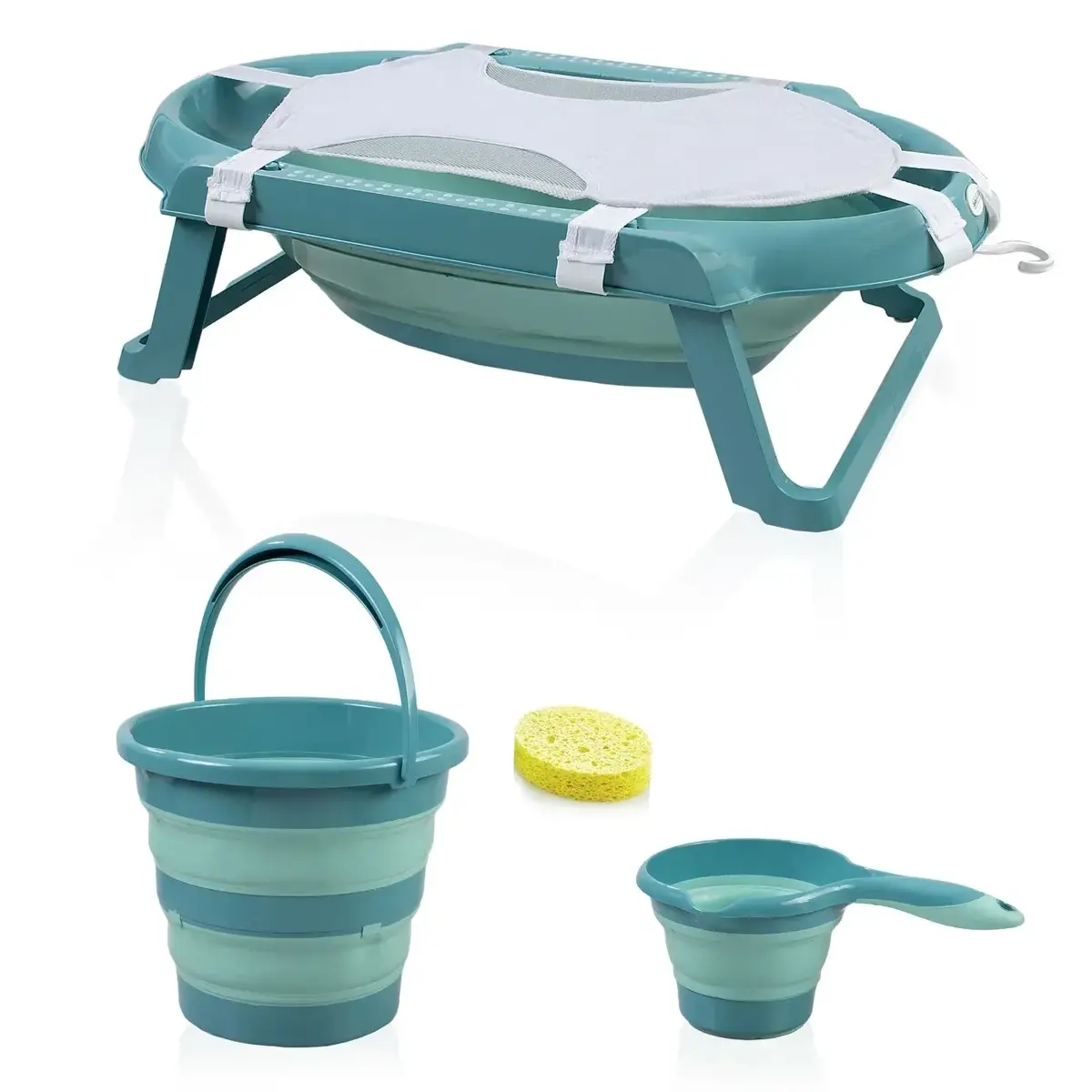Babyjem Katlanır Banyo Seti 5li Yeni Turkuaz 