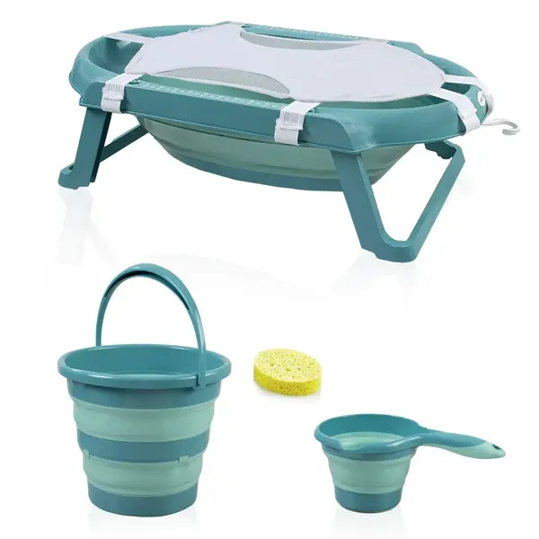 Babyjem Katlanır Banyo Seti 5li Yeni Turkuaz 