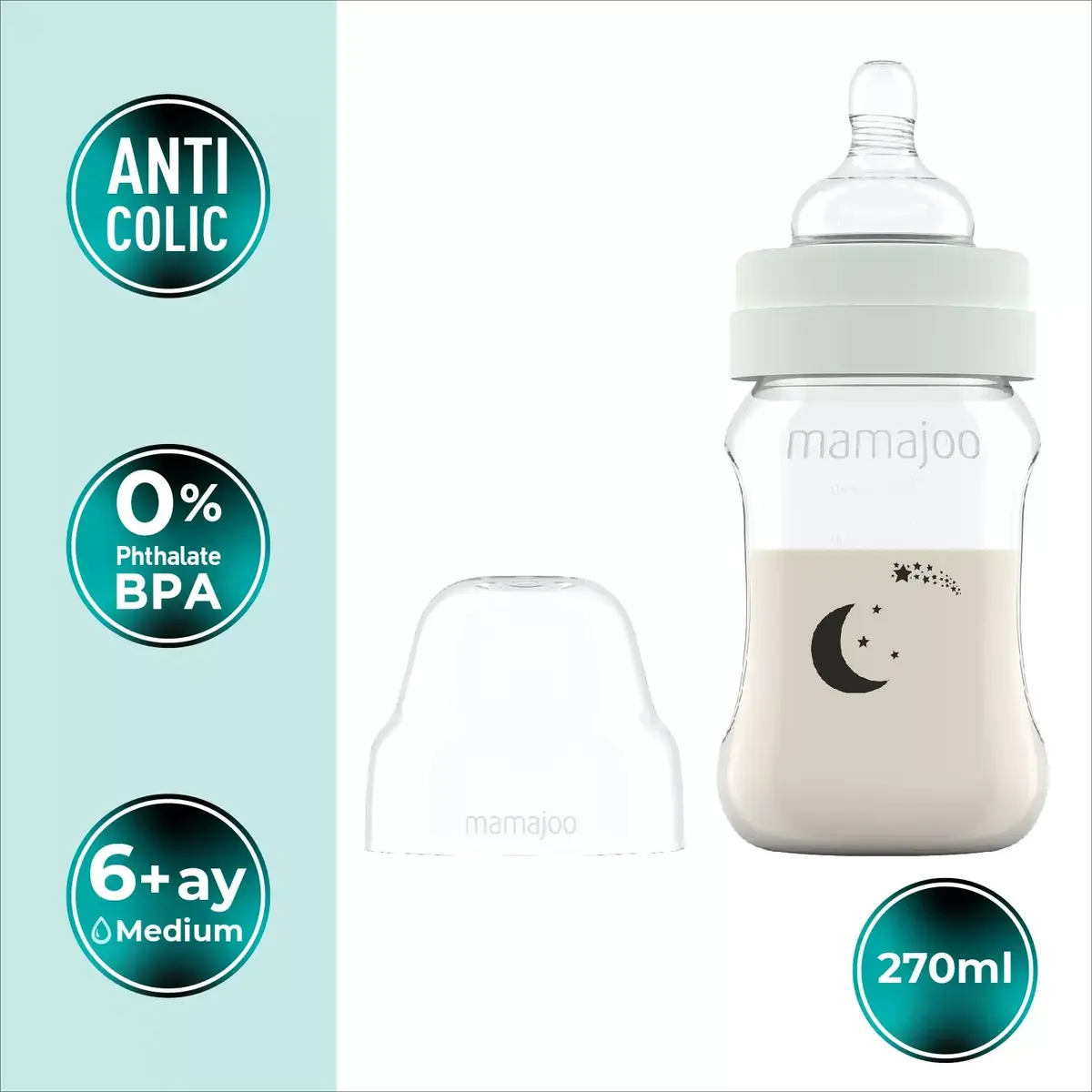 Mamajoo PP Biberon 270 ml & Gece ve Gündüz Biberon Emziği