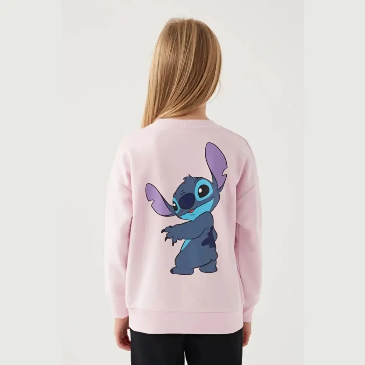Stitch Sweatshirt Toz Pembe