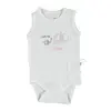 Bibaby Atlet Body Jakarlı Love You Mama Beyaz Üç Nokta