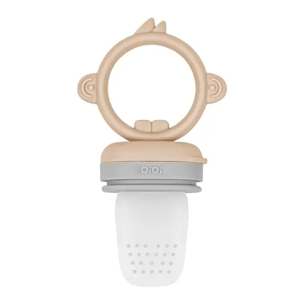 OiOi Silikon Püre Sebze ve Meyve Emziği 6+ Ay Bubble Beige - Powder Grey