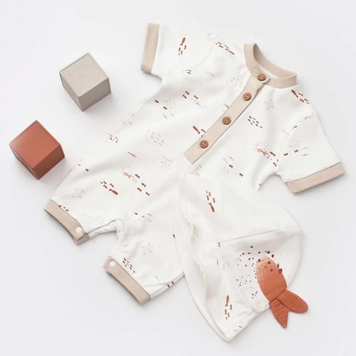 Bibaby Organik Tulum Şortlu Magic Starfish Latte