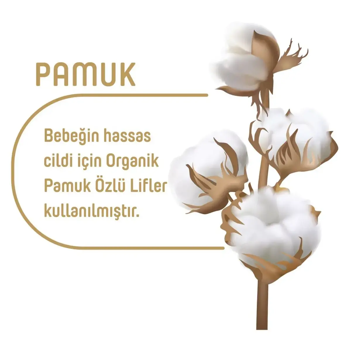 Pure Baby Organik Pamuklu Bebek Islak Havlu 90lı