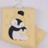 Mini Damla Battaniye Triko Penguen Nakışlı Sarı