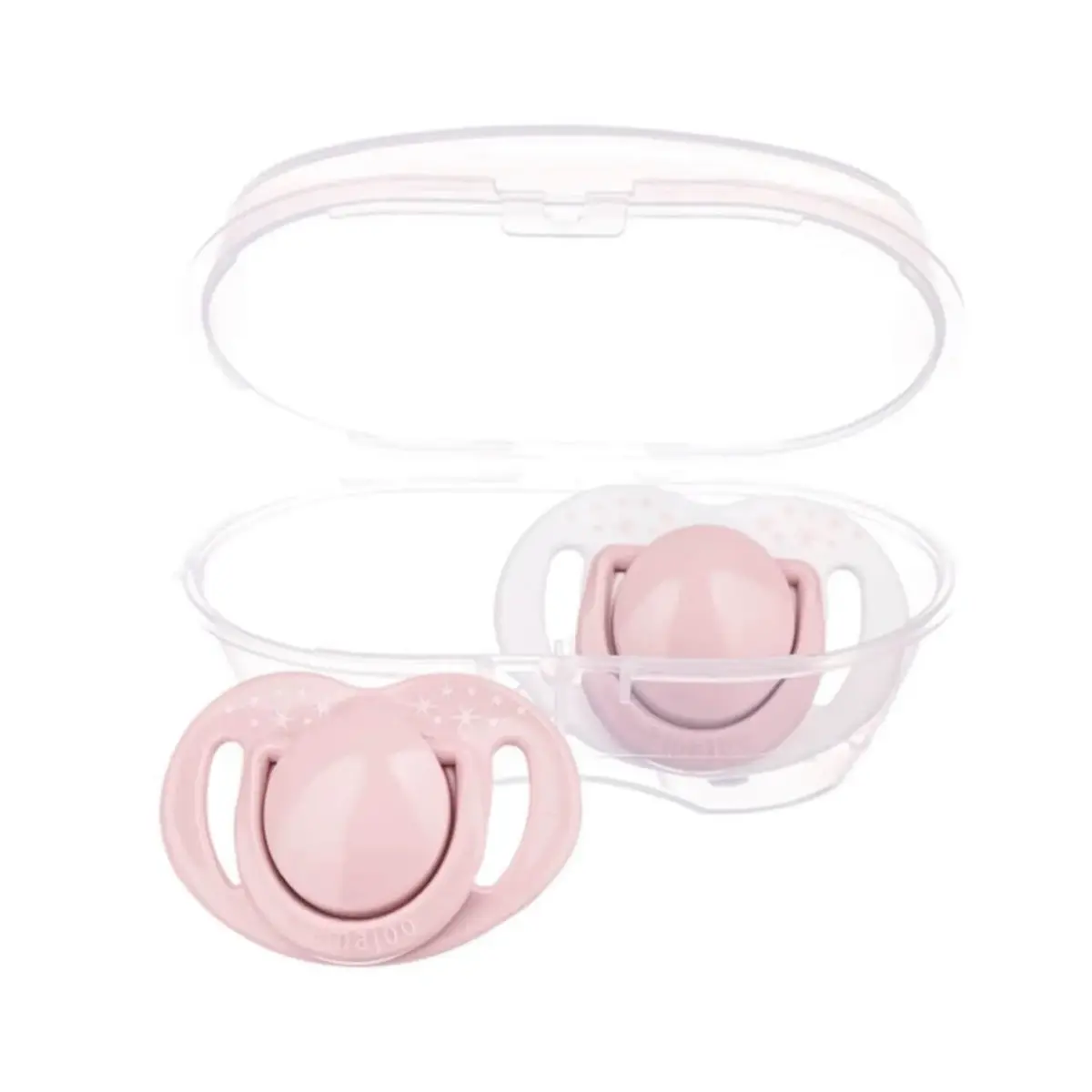 Mamajoo Silikon Emzik 2li & Sterilizasyon Saklama Kutusu 6+ Ay Powder Pink