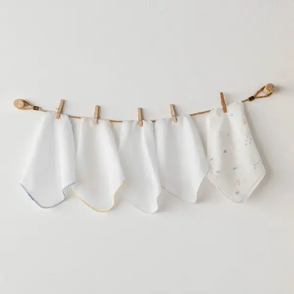 Andy Wawa Ağız Mendili 5li Müslin Ocean Is My Happy Place 20x20 cm Beyaz