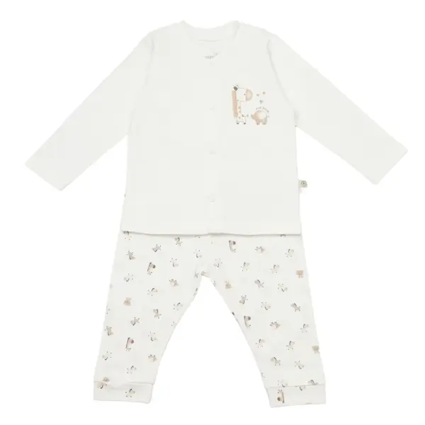 Bibaby Pijama Takımı Sweet Friends Ekru