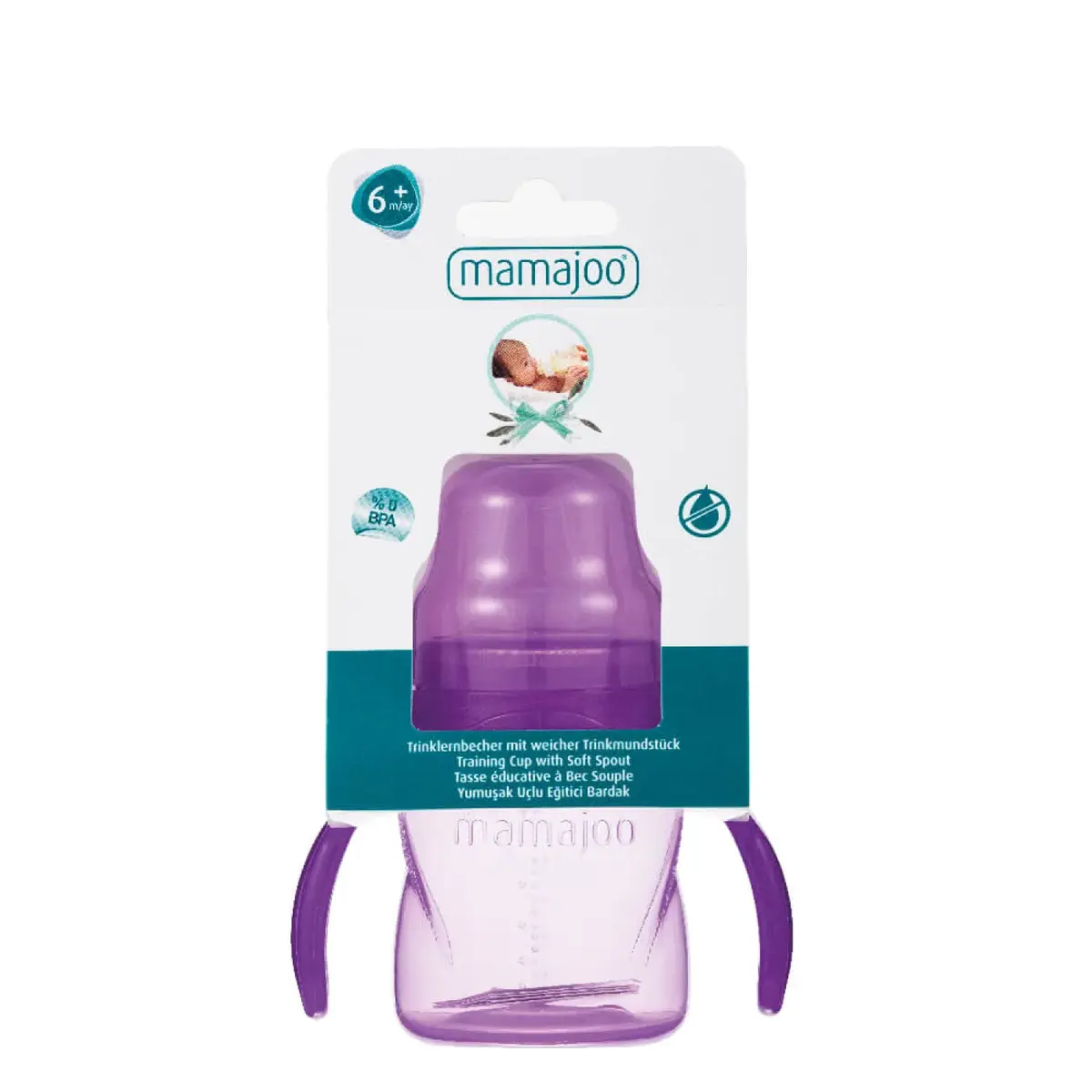 Mamajoo Kulplu Eğitici Bardak 160 ml Mor