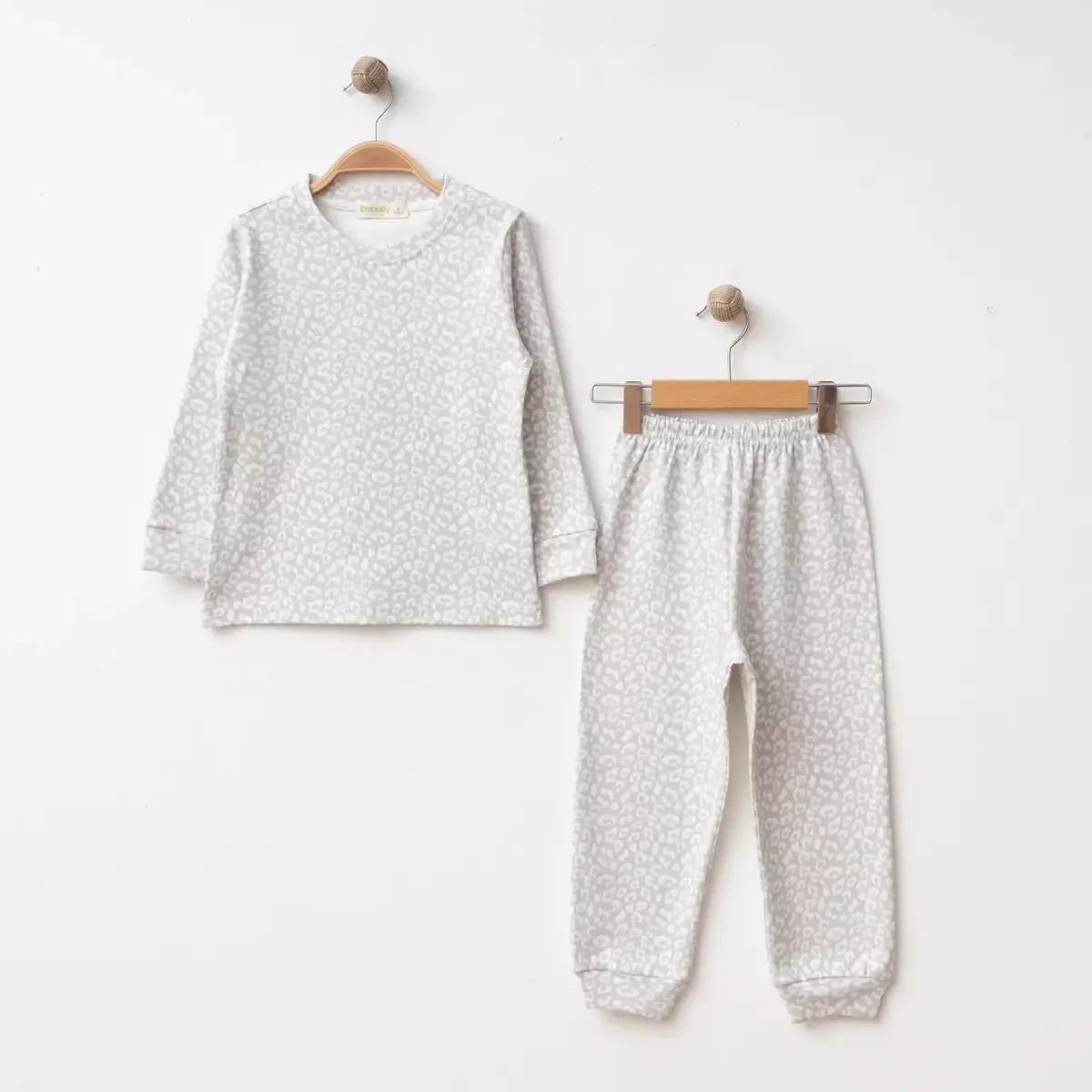 Bebolly Pijama Takımı Baskılı Gri