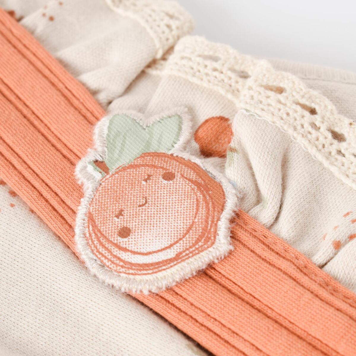 Bibaby Organik Elbise Summer Fruit Light Cream - Caramel