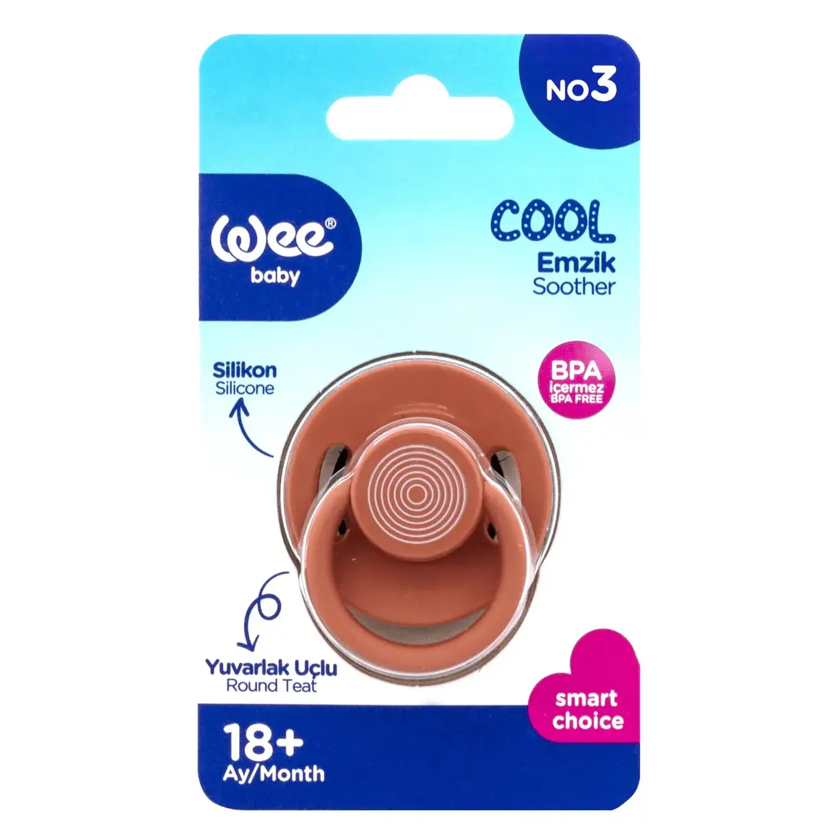 Wee Baby Cool Yuvarlak Uçlu Silikon Emzik No:3 18+ Ay