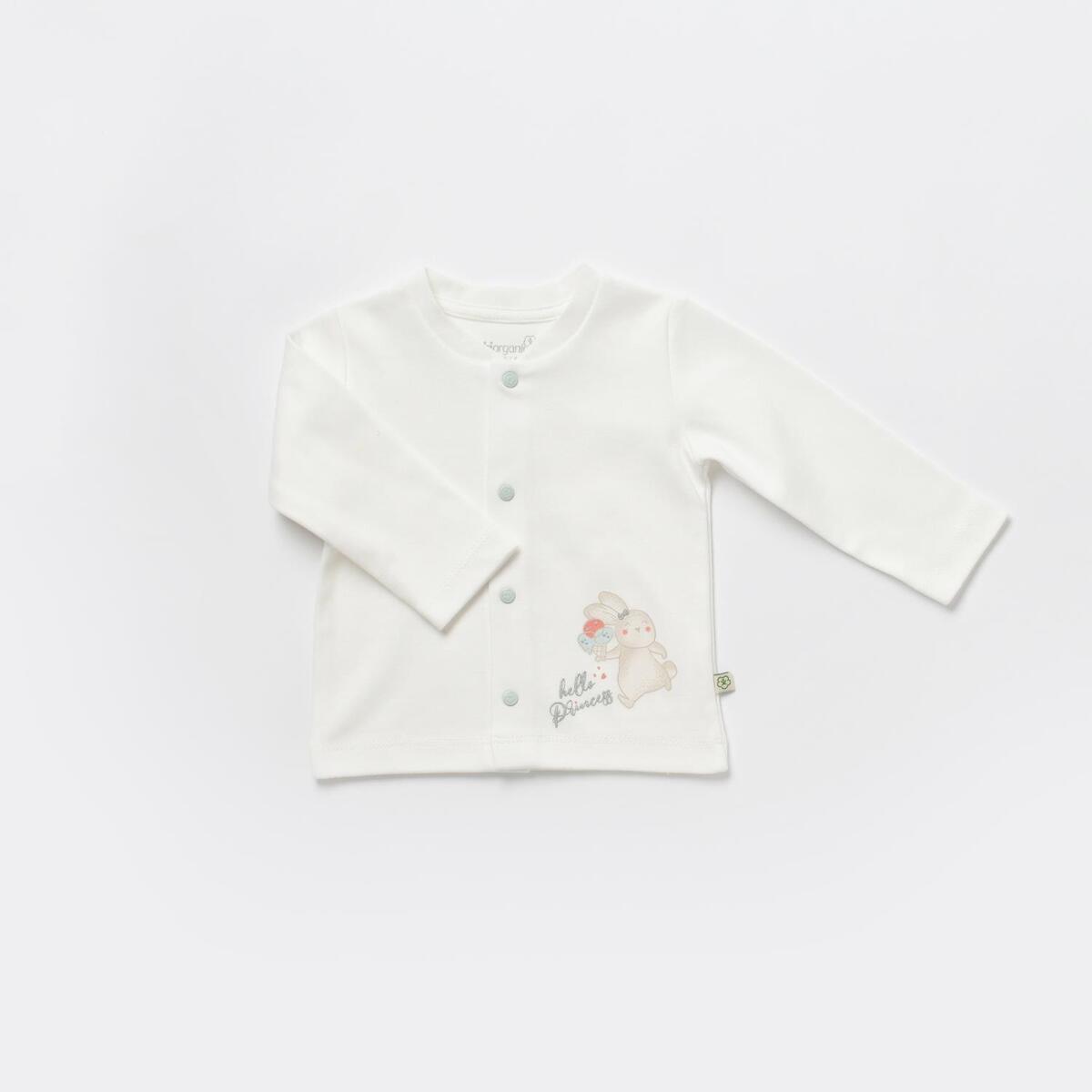 Bibaby Organik Zıbın Takımı Battaniyeli Tüllü Pretty Ears Bunny Mint - Ekru