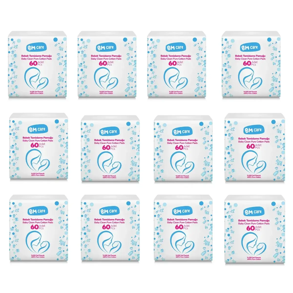 BM Care Temizleme Pamuğu 60lı x12