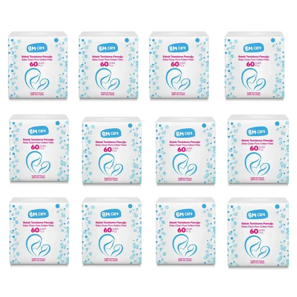 BM Care Temizleme Pamuğu 60lı x12