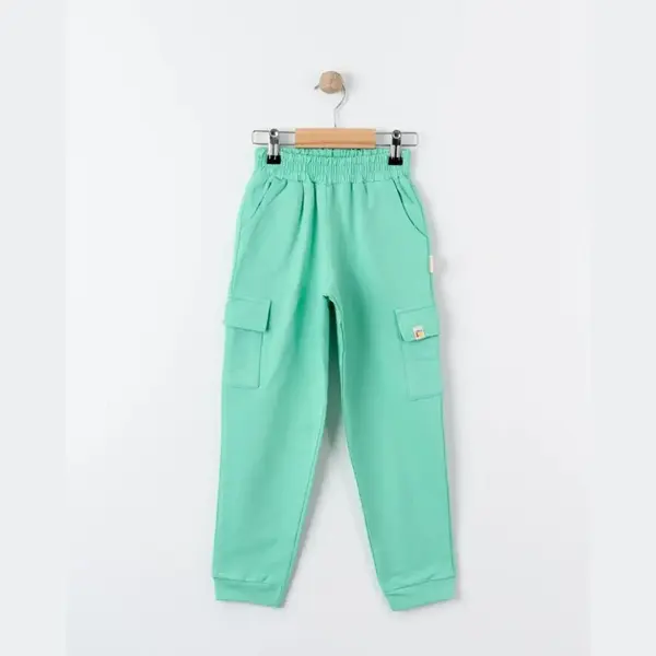 Tiffany Eşofman Altı Kargo Cepli Oversize Theme Turkuaz