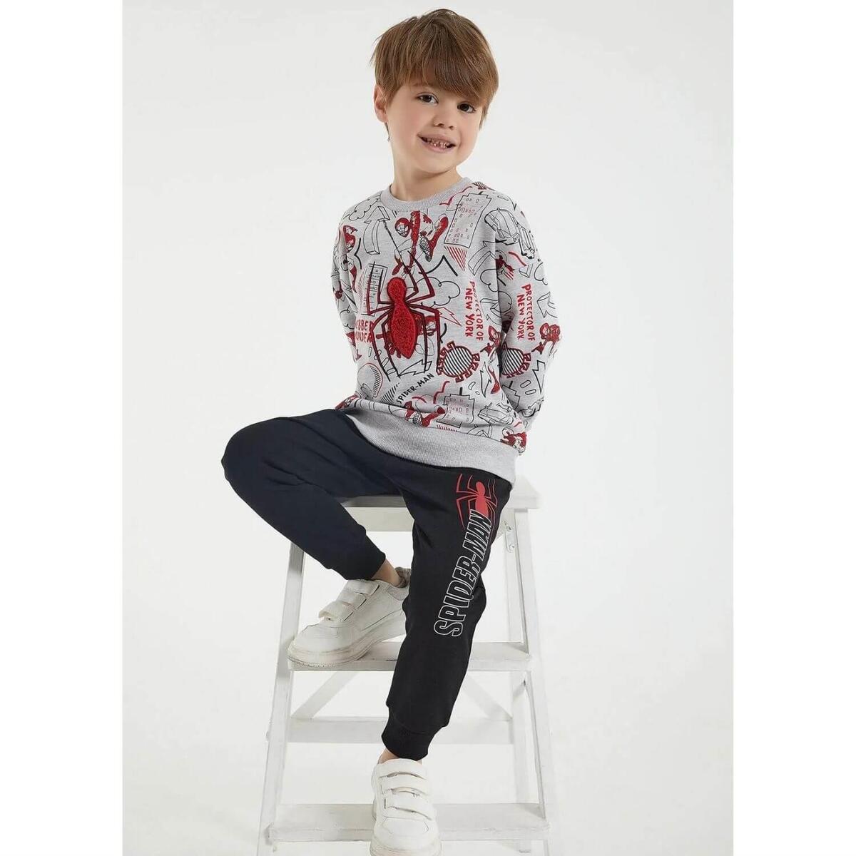 Spider Man Eşofman Takımı Gri Melanj