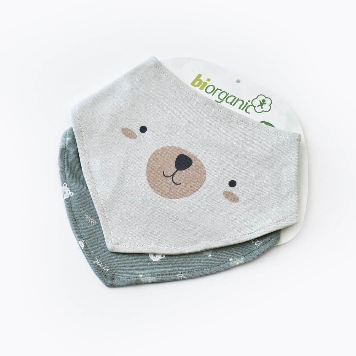 Bibaby Organik Fular Önlük 2li Hug Me Bear Yeşil