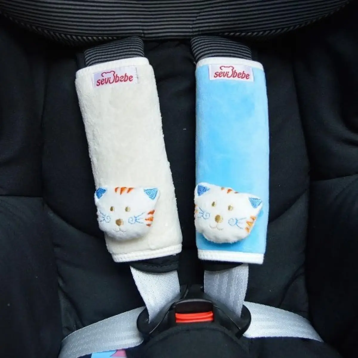 Sevi Bebe Oto Koltuğu Kemer Kılıfı Mavi  Sevi Bebe Oto Koltuğu Kemer Kılıfı Mavi