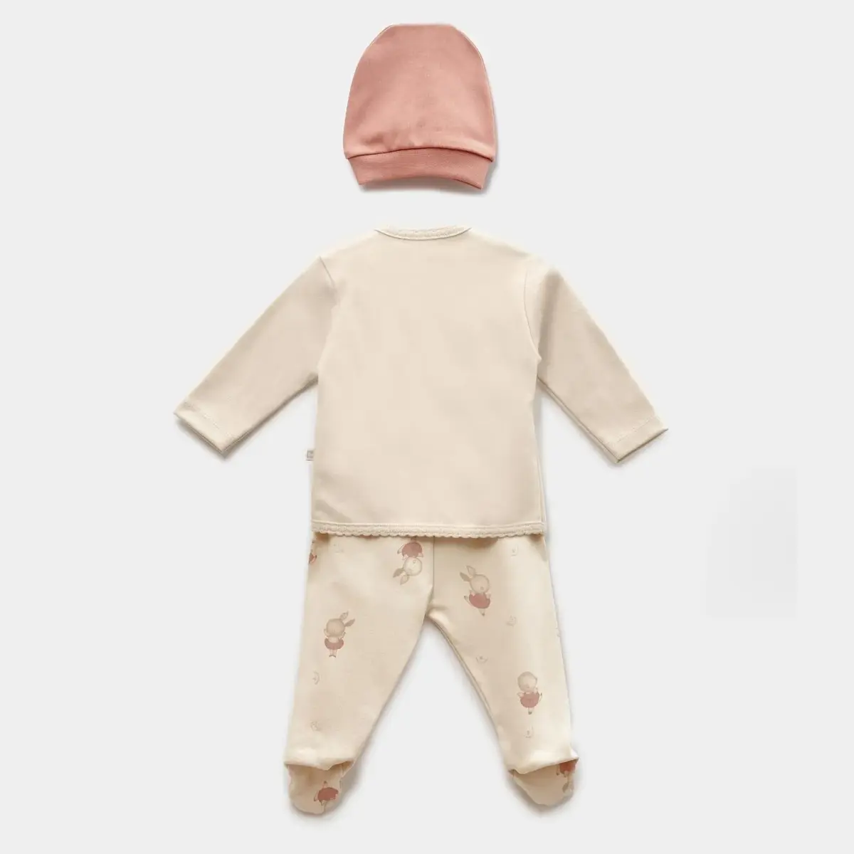 Bibaby Zıbın Takımı 3lü Ballery Princess Bej - Gül Kurusu